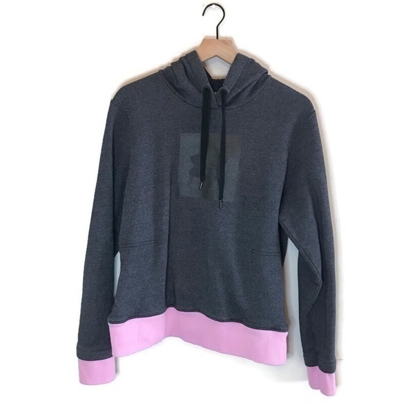 Under Armour Threadborne Gray Purple Pullover Hoodie Sweatshirt Size Large - Picture 1 of 6